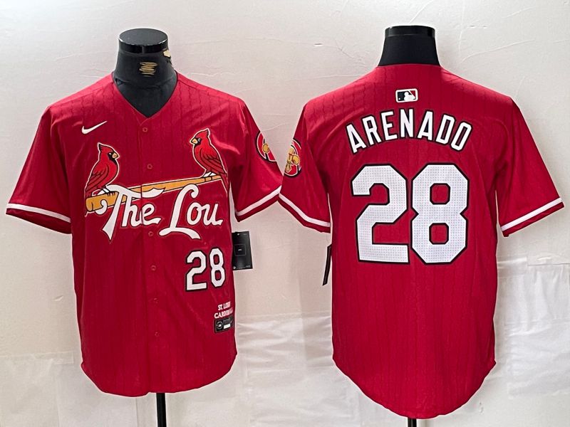 Men St.Louis Cardinals #28 Arenado Red City Edition 2025 Nike MLB Jersey style 1->san diego padres->MLB Jersey